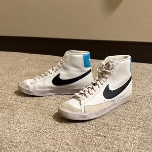 Nike Blazers Sneakers in White, Black, and Blue